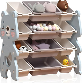 Hili Toys ארגונית צעצועים דובי 4 קומות בצבע כחול