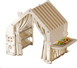Hili Toys בית משחק פלסטיק קשיח כולל 6 קופסאות אחסון ומשטח לגו