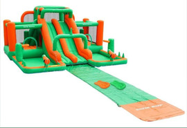 Hili Toys מתנפח מים עם מגלשה דו-מסלולית ומשטח החלקה מבית Doctor Dolphin