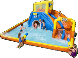 Hili Toys מתנפח מים גדול מסלול מירוצים פלוס שתי מגלשות מבית Bestway