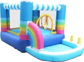 Hili Toys מתקן קפיצה מתנפח בינוני קשת בענן עם בריכת שעשועים – JUMPER דגם 62112