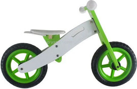 Hili Toys אופני איזון ודחיפה מעץ לילדים בצבע ירוק – דגם GDbalancebikeG
