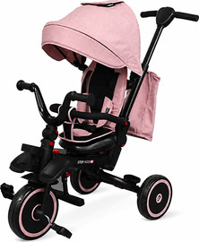 Hili Toys תלת אופן ורוד מסתובב מתקפל STEP 1 GO