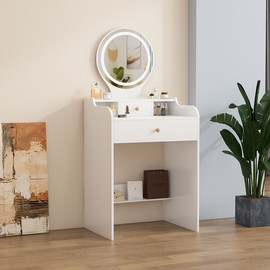 STAR SHOP שידת איפור לבנה עם תאורת לד דגם סיטרין Citrine מבית סטאר שופ STAR SHOP