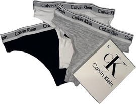 Calvin Klein מארז תחתוני נשים Calvin Klein שלושה צבעים לבן שחור ואפור