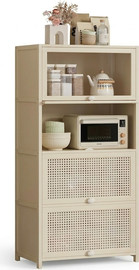 Hypercell ארונית אחסון מעוצבת דגם Milky White 4 מדפים