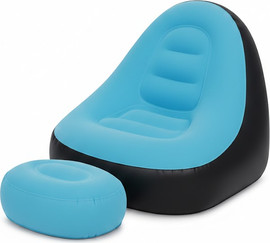 Hypercell סט כורסה והדום מתנפחים צבע תכלת