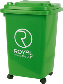 פטיש ומסמר פח אשפה Royal 50 ליטר עם גלגלים במגוון צבעים