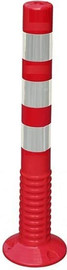 פטיש ומסמר עמוד גמיש BASE אדום 75 ס"מ – פוליפרופילן עם מחזירי אור לקיבוע