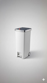 La Kitchenette פח דוושה 45 ליטר עם 2 גלגלים דגם TG-5270 לה קיטשן צבע לבן