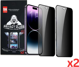 SmartCase 2 יחידות מגן מסך Privacy פרטיות iPhone 15 Pro זכוכית מלאה