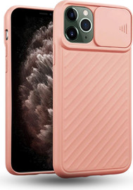 SmartCase כיסוי סיליקון קשיח עם מגירה למצלמות iPhone 13 Pro ורוד