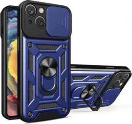 SmartCase כיסוי לאייפון 14 עם טבעת מגנט ומגן מצלמה iPhone 14 כחול