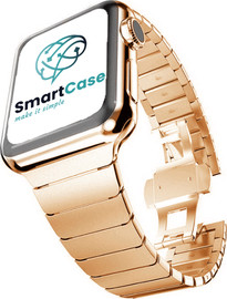SmartCase רצועה לשעון אפל ברזל פרימיום 38/40/41mm בצבע זהב ורדים