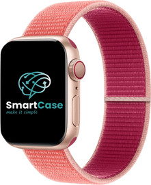 SmartCase רצועה לאפל ווטש 42/44/45/49mm ניילון ורוד רימון Pomegranate