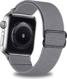 SmartCase רצועה לאפל ווטש 42/44/45/49mm ניילון נמתח 4# Grey אבזם שחור