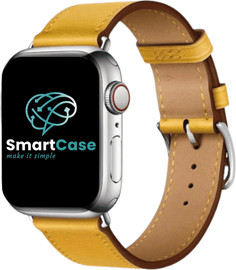 SmartCase רצועה לשעון אפל ווטש עור אמיתי אבזם כפול 42/44/45/49mm צהוב