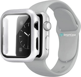 SmartCase רצועת סיליקון לשעון אפל ווטש וכיסוי תואם 45mm אפור