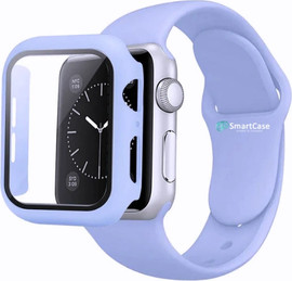 SmartCase רצועת סיליקון לשעון אפל ווטש וכיסוי תואם 45mm לבנדר