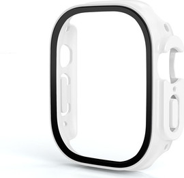 SmartCase כיסוי מגן לאפל ווטש אולטרה היקפי + זכוכית 49mm White