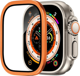 SmartCase מגן מסך זכוכית Orange עם מסגרת אלומניום לשעון אפל ווטש אולטרה