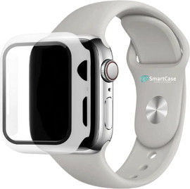 SmartCase רצועת סיליקון וכיסוי תואם 41mm לשעוני אפל ווטש 7/8/9 BUFFALO - official-grey