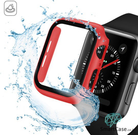 SmartCase כיסוי זכוכית היקפי מלא נגד מים 44mm לשעון אפל ווטש אדום