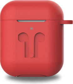 SmartCase כיסויי איירפודס סיליקון איכותי עבור איירפודס 1/2 בצבע אדום