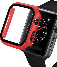 SmartCase כיסוי זכוכית היקפי מלא 40mm לאפל ווטש Red