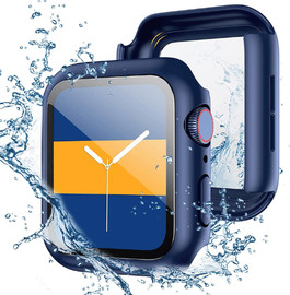 SmartCase כיסוי זכוכית היקפי מלא נגד מים 40mm לשעון אפל ווטש כחול