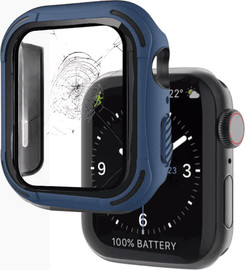 SmartCase כיסוי זכוכית היקפי מלא שני שכבות 40mm לאפל ווטש Blue Black