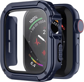 SmartCase כיסוי זכוכית היקפי מלא שני שכבות 40mm לאפל ווטש Dark Blue