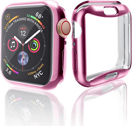 SmartCase כיסוי היקפי מלא סיליקון לשעון אפל ווטש 38mm ורוד