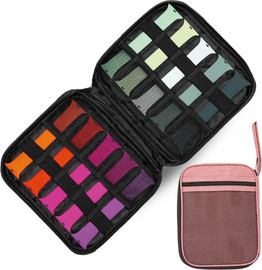 SmartCase תיק אחסון רצועות לשעון מתאים ל-10 רצועות וכבלים ורוד