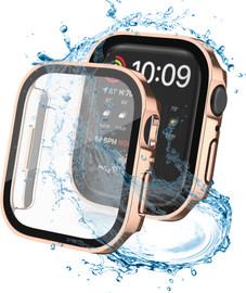 SmartCase כיסוי מגן לשעון אפל ווטש 10 46mm נגד מים IP68 מרובע זהב ורדים