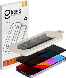 SmartCase 2 יחידות מגן מסך Privacy פרטיות לאייפון 16 פרו מקס עם מתקן יישור אוטומטי מסיר אבק התקנה קלה