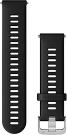 GARMIN רצועת סיליקון מקורית Quick Release 22mm מבית Garmin Black with Silver Hardware