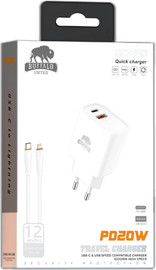 SmartCase ראש מטען 20W עם כבל USB-C ל- PD Lightning מבית באפאלו