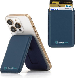 SmartCase ארנק לאייפון מגנטי עם מעמד מתקפל 3 כרטיסים תואם MagSafe כחול