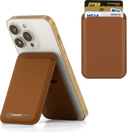 SmartCase ארנק לאייפון מגנטי עם מעמד מתקפל 3 כרטיסים תואם MagSafe חום