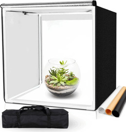 SmartCase אוהל אור לצילום מוצרים מקצועי עם תאורה בגודל 80x80x80 עם תיק ורקעים
