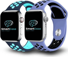 SmartCase מארז 2 רצועת אפל ווטש 40/41/42mm ספורט בצבע Cardic Blue-Black וכחול כהה ירוק מידה ML