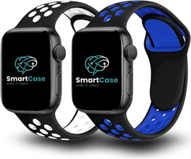 SmartCase מארז 2 רצועת אפל ווטש 40/41/42mm ספורט בצבע שחור כחול ושחור לבן מידה SM