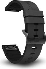 GARMIN רצועת עור אמיתי עם תפר Quickfit 22MM לשעוני גרמין Black