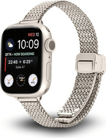 SmartCase רצועה לאפל ווטש 40/41/42mm ברזל צרה Mesh SlimTouch סגירה מגנטי Starlight