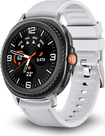 SAMSUNG רצועת סיליקון לשעוני גלקסי ווטש 8 דמוי עור Light Grey