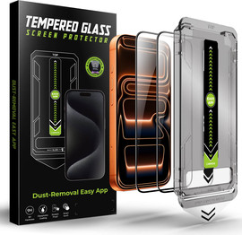 SmartCase 2 יחידות מגן מסך זכוכית לאייפון 17 פרו עם מתקן יישור אוטומטי מסיר אבק התקנה קלה Titan