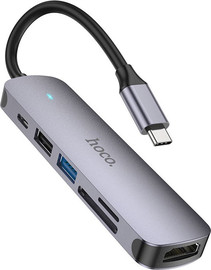 HOCO תחנת עגינה אוניברסלית מפצל 6 ב-1 תמיכה 100W דגם hoco HB28