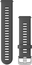 GARMIN רצועת סיליקון מקורית Quick Release 22mm מבית Garmin יבואן רשמי Gray with Silver Hardware