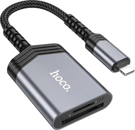 HOCO קורא כרטיסי זיכרון OTG חיבור Lightning אייפון ל־SD ו־TF תומך עד 2TB דגם Hoco UA25